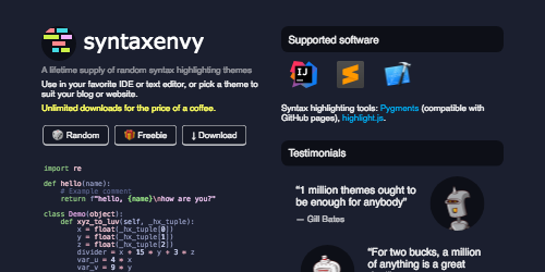 SyntaxEnvy screenshot
